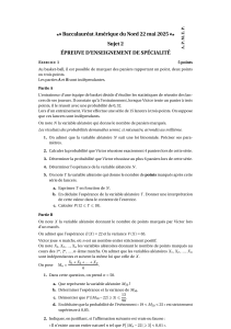 Baccalauréat Amérique du Nord 2025 - Sujet de Maths