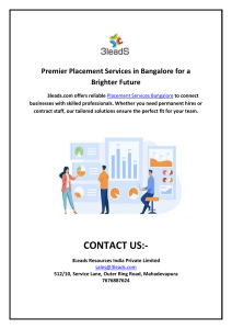 Premier Placement Services in Bangalore for a Brighter Future