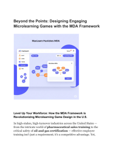 Engaging Microlearning Games: MDA Framework for Corporate Training