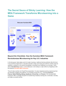 The Secret Sauce of Sticky Learning  How the MDA Framework Transforms Microlearning into a Game