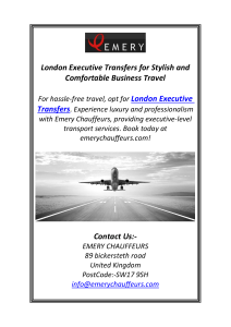 London Executive Transfers for Stylish and Comfortable Business Travel