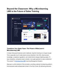Beyond the Classroom  Why a Microlearning LMS is the Future of Sales Training