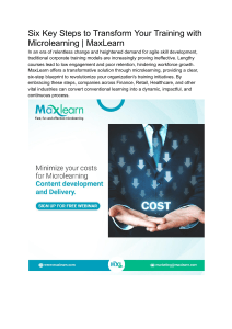 Six Key Steps to Transform Your Training with Microlearning   MaxLearn