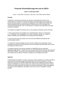 Protocole d'échantillonnage des sols du SECO