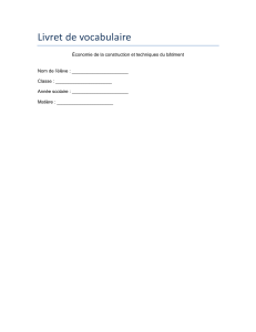 Vocabulaire : &Eacute;conomie de la construction et b&acirc;timent