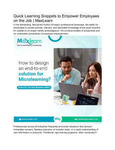 Microlearning: Empower Employees with Quick Learning Snippets