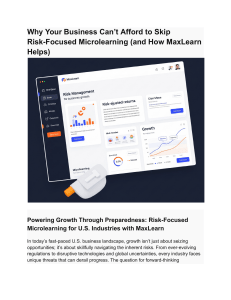 Risk-Focused Microlearning: MaxLearn for Business Growth