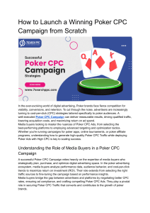 Poker CPC Campaign Guide: Launching Winning Ads