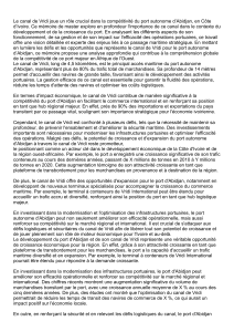 Canal de Vridi : Cl&eacute; de la comp&eacute;titivit&eacute; du port d'Abidjan