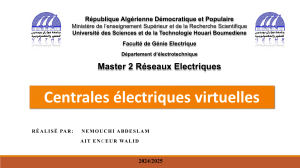 Centrales &Eacute;lectriques Virtuelles : Pr&eacute;sentation Master 2