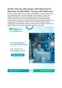Microlearning for Business Sustainability Training | MaxLearn