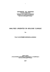 Analyses Urgentes en Biologie Clinique - Guide Pratique