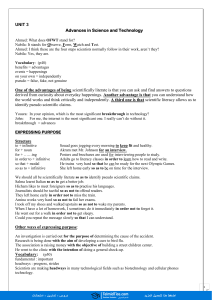 Science & Technology: Unit 3 Coursebook