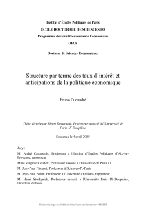 Structure par terme des taux & politique économique