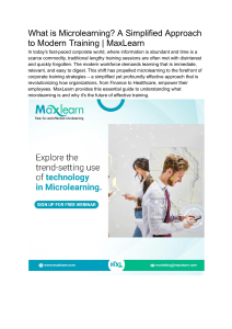 Microlearning: A Simplified Approach to Modern Training