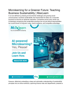 Microlearning for Business Sustainability: A Greener Future