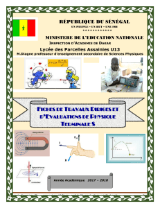 Exercices de Physique Terminale S : Cinématique