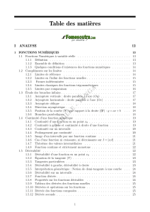 Cours de Maths Terminale TC : Fonctions, Suites, Exponentielles, Intégrales