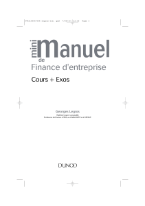 Finance d'entreprise : Cours + Exos - Mini Manuel
