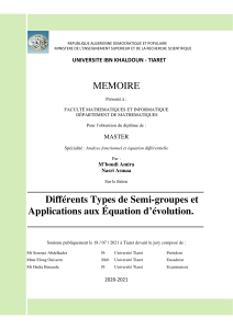 Semi-groupes & Équations d'évolution: Thèse Universitaire
