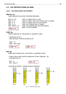 Cours : Microprocesseur 8086 - Instructions et Opérations