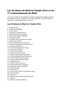 LES 42 et les 77 commandements de Maat - 2  