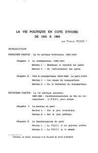 La Vie Politique en Côte d'Ivoire: 1945-1969