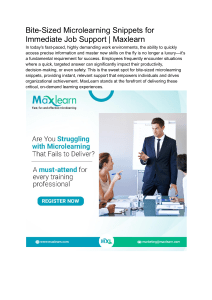 Bite-Sized Microlearning Snippets for Immediate Job Support   Maxlearn