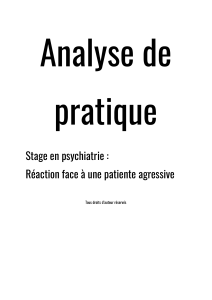 Analyse de pratique professionnelle - Réaction face à un patient agressif