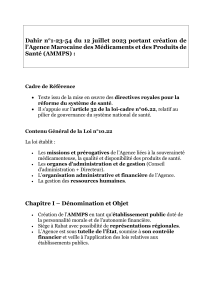 Création AMMPS: Dahir sur l'Agence Marocaine des Médicaments