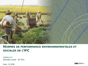 Normes de performance environnementales et sociales de l'IFC