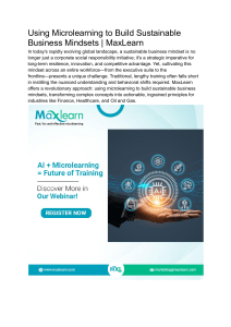 Microlearning for Sustainable Business Mindsets | MaxLearn