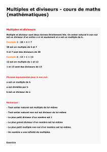 Multiples et diviseurs : Cours de maths
