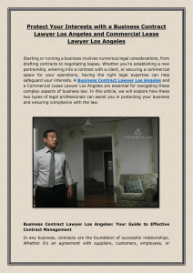 Protect Your Interests with a Business Contract Lawyer Los Angeles and Commercial Lease Lawyer Los Angeles
