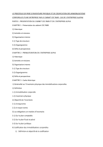 Inventaire physique et codification des immobilisations corporelles