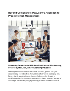 Beyond Compliance  MaxLearn’s Approach to Proactive Risk Management