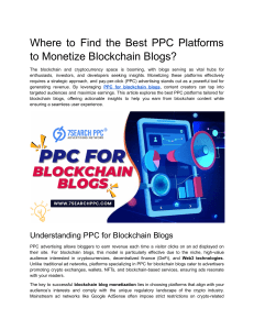 Where to Find the Best PPC Platforms to Monetize Blockchain Blogs?