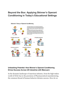 Operant Conditioning in US Industries: MaxLearn Training