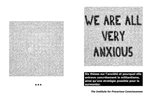 Anxiété et militantisme : Thèses et stratégies