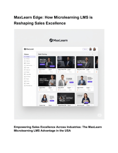 MaxLearn Edge  How Microlearning LMS is Reshaping Sales Excellence