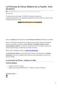 La Princesse de Clèves : Fiche de lecture et analyse