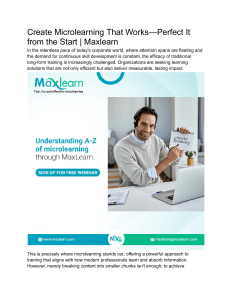 Create Microlearning That Works—Perfect It from the Start   Maxlearn
