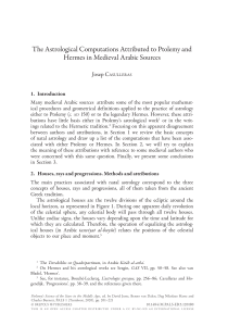 Ptolemy, Hermes & Medieval Arabic Astrology