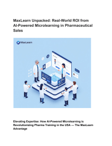 AI Microlearning in Pharma Sales: MaxLearn ROI