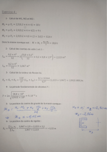 Exercice: Calcul sismique, inertie, raideur, centre de gravité
