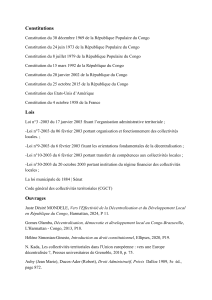 Bibliographie de la note de synthèse sur la décentralisation