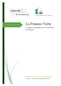 La Finance Verte: Impact des Banques sur la Transition &Eacute;cologique
