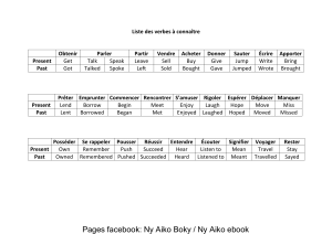 1.0 Liste des verbes