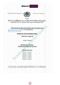Examen de Mathématiques - Concours de Recrutement 2018