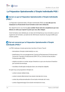 Préparation Opérationnelle à l'Emploi Individuelle (POEI)